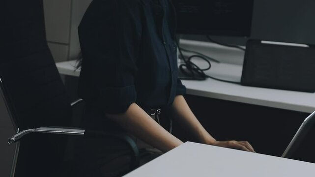 Two asian team working development of programming and encryption technology website design programmers on desk in office