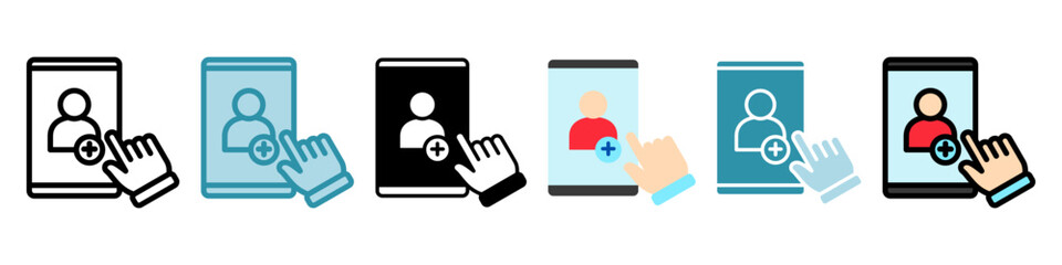 Obraz premium Create User multi style, mini illustration icon. use for modern concept, print, UI, UX kit, web and app development. Vector related to account management, ecommerce, banking and finance.