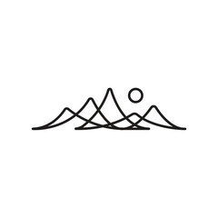 simple line of high mountains logo vector