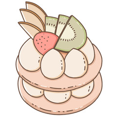 Triple fruits cream cake cuteness 