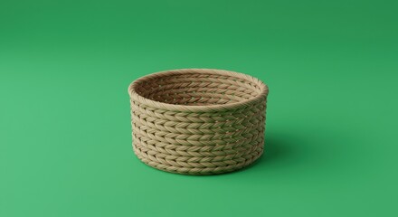 A woven basket ideal for eco-friendly branding, home decor, or lifestyle content in sustainability and handcrafted product promotions.