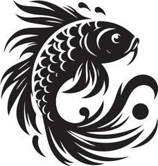 Obraz premium black and white fish