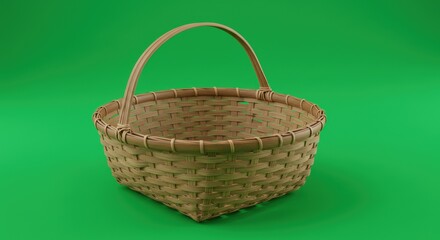A woven basket ideal for marketing, web design, or content projects emphasizing handcrafted, sustainable, or rustic themes in various industries.