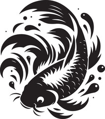 Obraz premium black and white fish