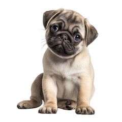 Obraz premium Pug Puppy Sitting Photo Stock PNG Transparent