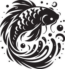 black and white fish