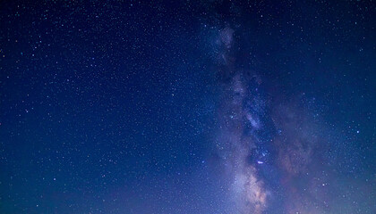 Fototapeta premium 静かな藍色の夜空に星が瞬くシンプルな背景 Simple Starry Night Sky with Subtle Twinkle on Indigo Gradient Background 