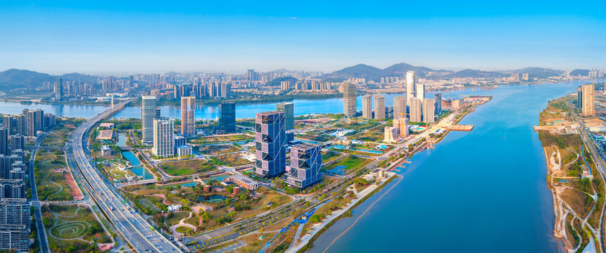 Urban environment of Pearl Bay, Nansha Free Trade Zone, Guangzhou, China