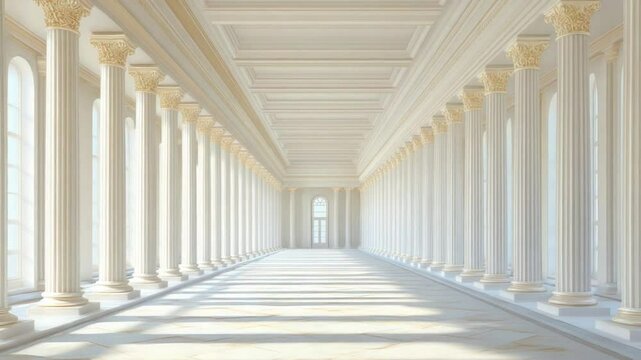 Elegant colonnaded hall