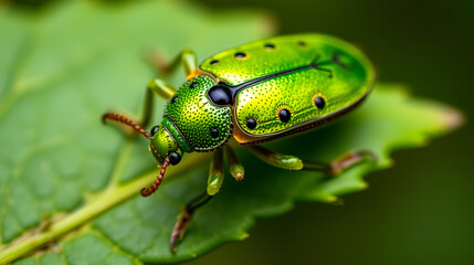Fototapeta premium Green june beetle bug insect grub coleopteran fly entomology animal