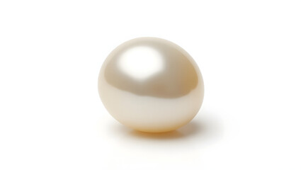 Single pearl isolated on white background
