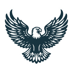 Obraz premium A powerful eagle with outstretched wings, suitable for blogs/websites about freedom, nature, or patriotism.