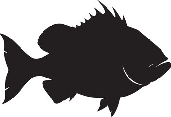 Tropical fish silhouette vector illustration