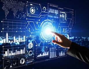 Concept Hand and AI Data Future.