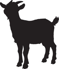 Goat farm animal silhouette vector illustration