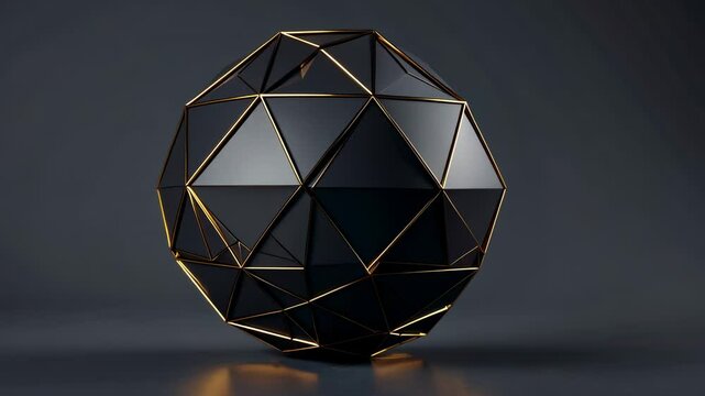 Black geo sphere with gold accents