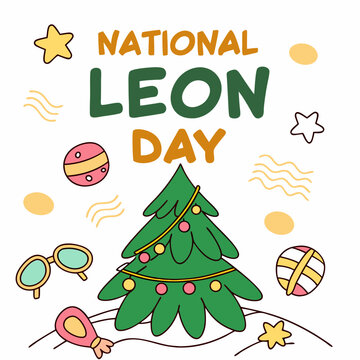 NATIONAL LEON DAY vector illustration