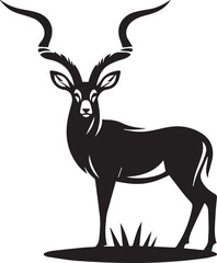 Obraz premium deer silhouette vector, antelope vector illustration, antelope vector illustration icon
