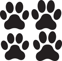 Dog paw silhouette vector illustration
