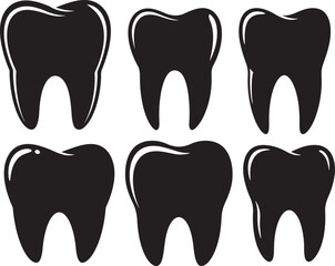 Healthy tooth silhouette vector illustration