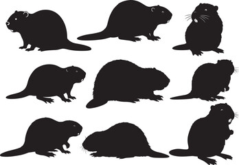 Beaver animal silhouette vector illustration