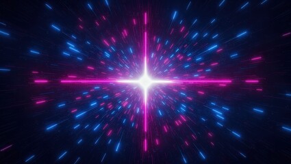 Fototapeta premium Abstract Light Speed Effect with Pink and Blue