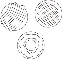 Bite Sized Snacks of Various Shapes Doodle

