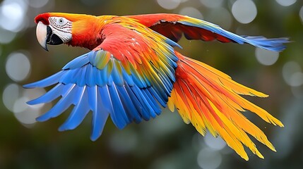 Fototapeta premium Colorful macaw in flight