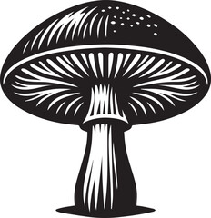 black mushroom vector illustration, mushroom vector illustration icon