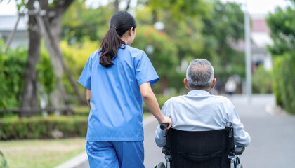 高齢者の介護をしている女性