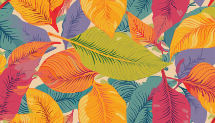 Seamless Minimalist Tropical Leaf Silhouette Pattern – Modern Botanical Repeat Design