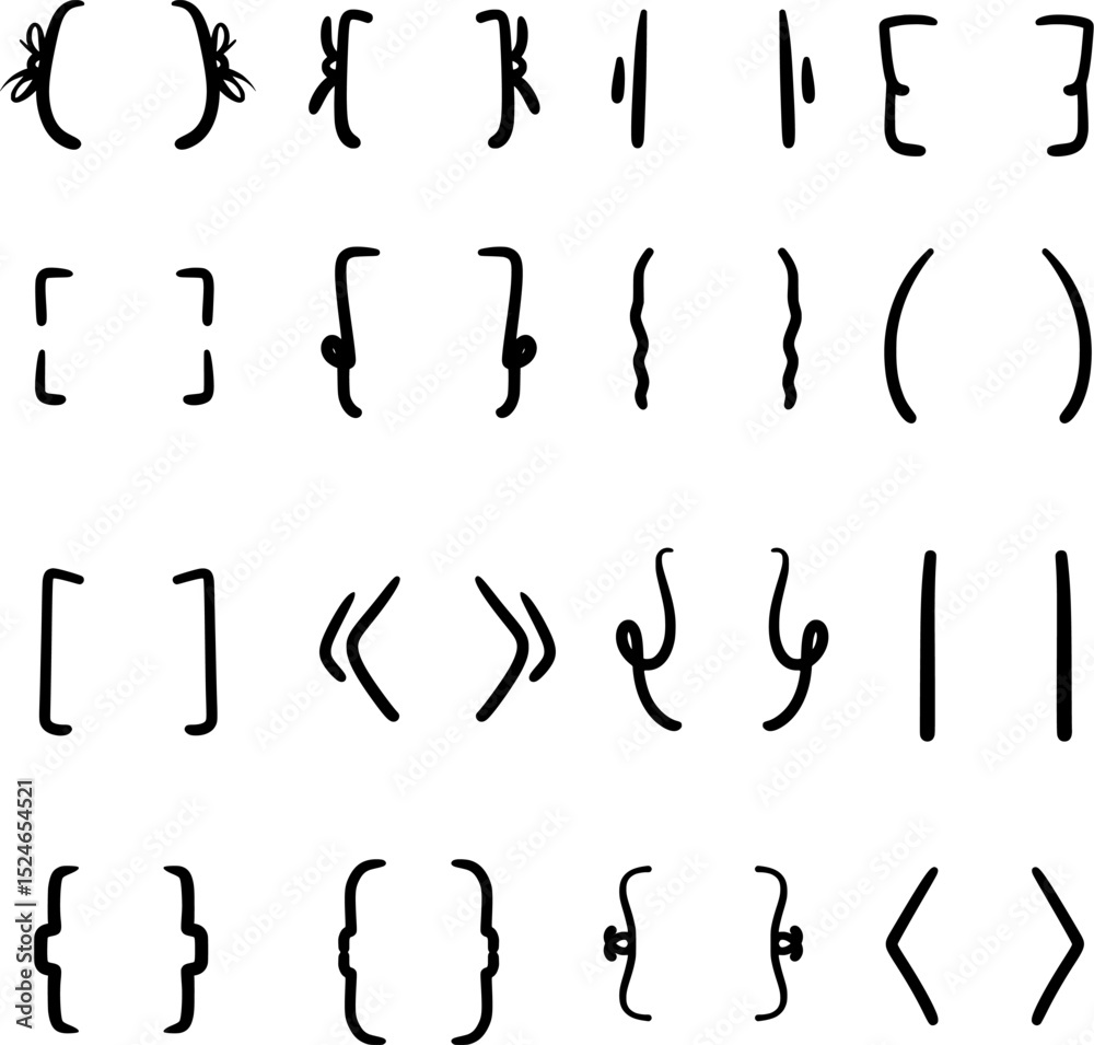 Fototapete this is a collection of brackets with various variations.