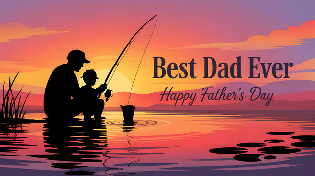 Fathers day sunset fishing best dad ever