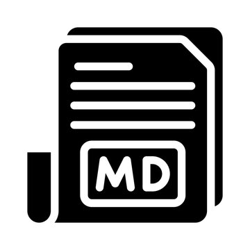 markdown file glyph icon