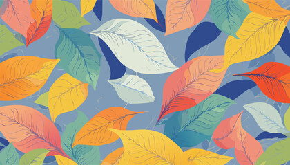 Fototapeta premium Seamless Minimalist Tropical Leaf Silhouette Pattern – Modern Botanical Repeat Design