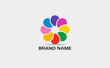 Colorful Spiral Logo Design Vibrant Flower Circle Brand Identity