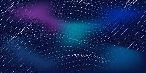 Abstract light point Hi-tech digital technology concept. High tech computer illustration with purple and dark blue gradient modern abstract design