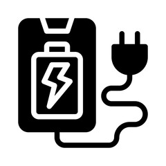 mobile charging glyph icon