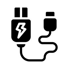 USB charging glyph icon