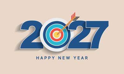 2027 Happy New Year Background Design. Greeting Card, Banner, Poster. Vector Illustration.