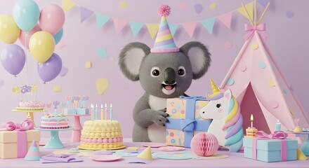 Koala's Pastel Birthday Bash