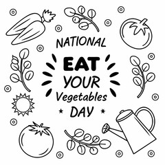 NATIONAL EAT YOUR VEGETABLES DAY vector illustration