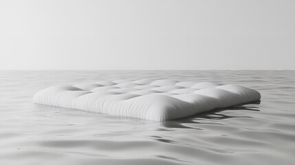 Floating mattress relaxation crystal clear water photography serene environment aerial view summer concept