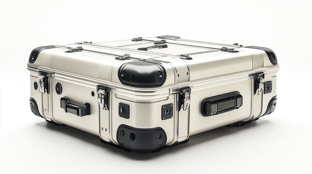 A rugged aluminum travel case ready for any adventure with durable black corner protectors and latch details against a