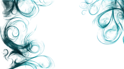  Teal Watercolor Swirl Texture with Soft Edges on White Background