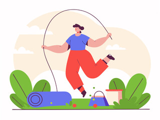 Outdoor Yoga Exercise Minimal Vector Roundish Flat