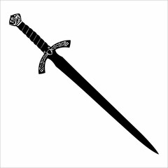 silhouette of a sword