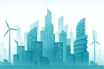 Fototapeta premium Eco-friendly smart city sustainable urban landscape