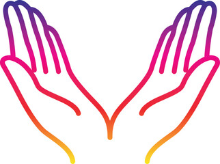 Prayer and Respect Icon. Namaste, Thank You Emoji. Folded Hands Sign for Gratitude. Vector icons.