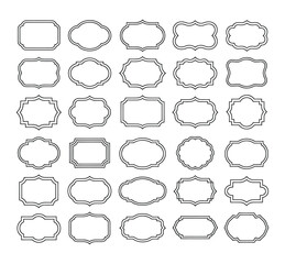 Fototapeta premium Elegant Vintage Silhouette Frames for Invitations and Decorative Designs, Unique Decorative Frames for Wedding Stationery and Special Events